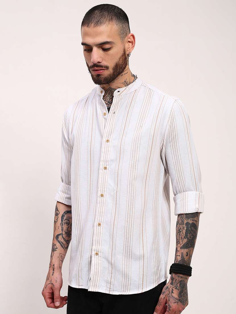 men striped long sleeves casual shirt - 21696341 - Standard Image - 2