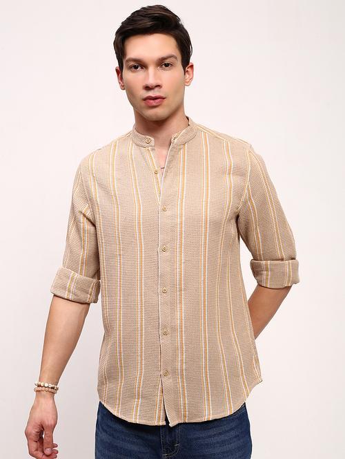 men striped long sleeves casual shirt - 21696350 -  Standard Image - 0