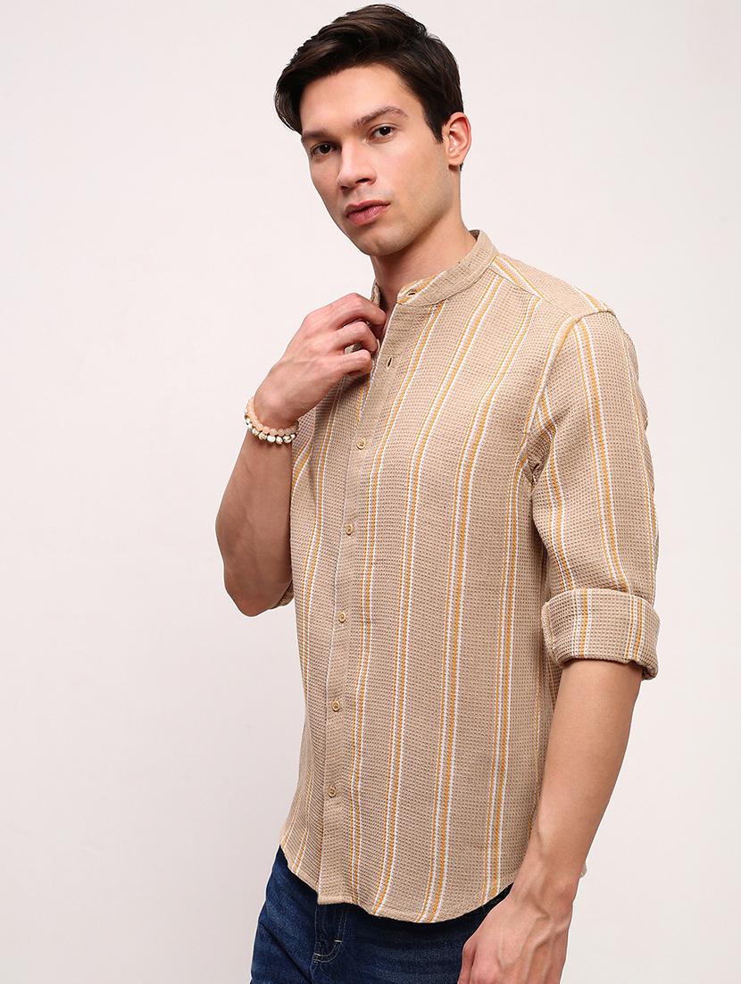 men striped long sleeves casual shirt - 21696350 - Standard Image - 2