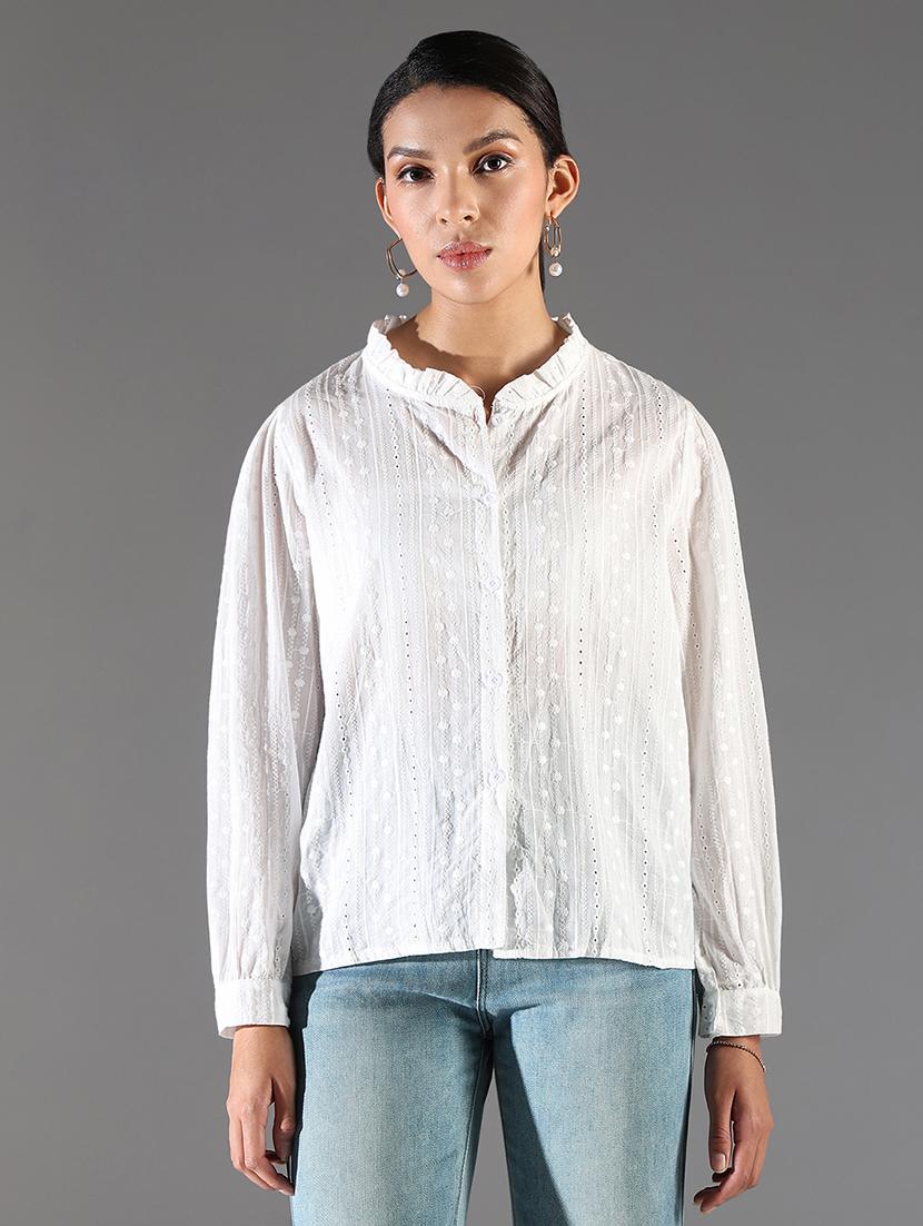 women white long sleeve regular shirt - 21696519 -  Zoom Image - 0