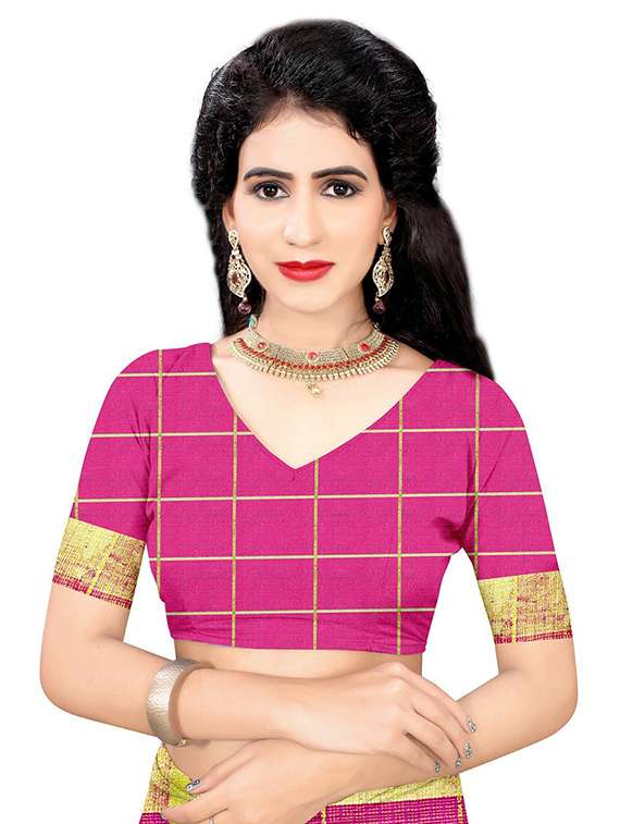 women checkered southern silk saree - 21696528 -  Standard Image - 2