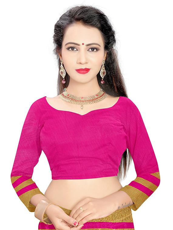 women red solid bordered saree - 21696542 - Standard Image - 2