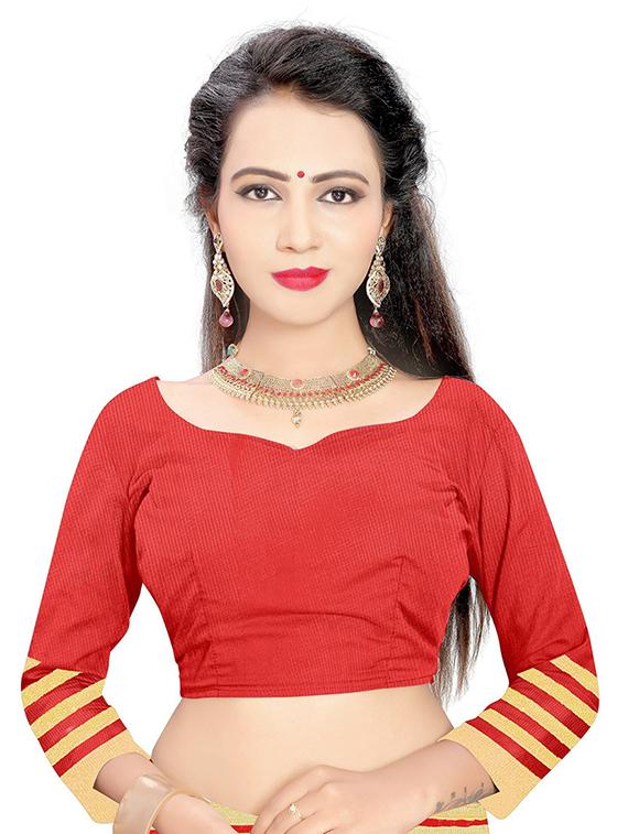 women red solid bordered saree - 21696547 - Standard Image - 2