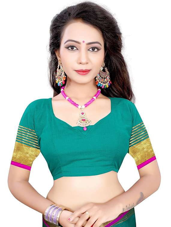 women solid zari bordered saree - 21696548 -  Standard Image - 2