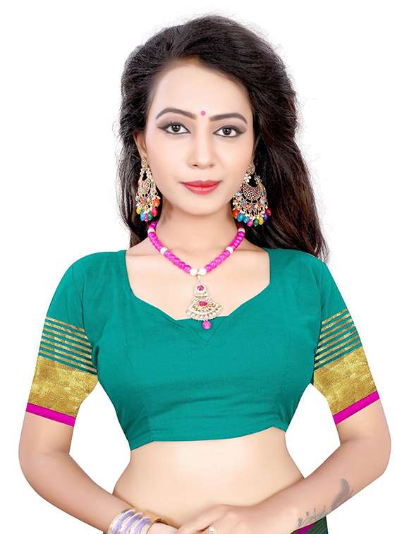 women solid with bordered saree - 21696553 -  Standard Image - 2