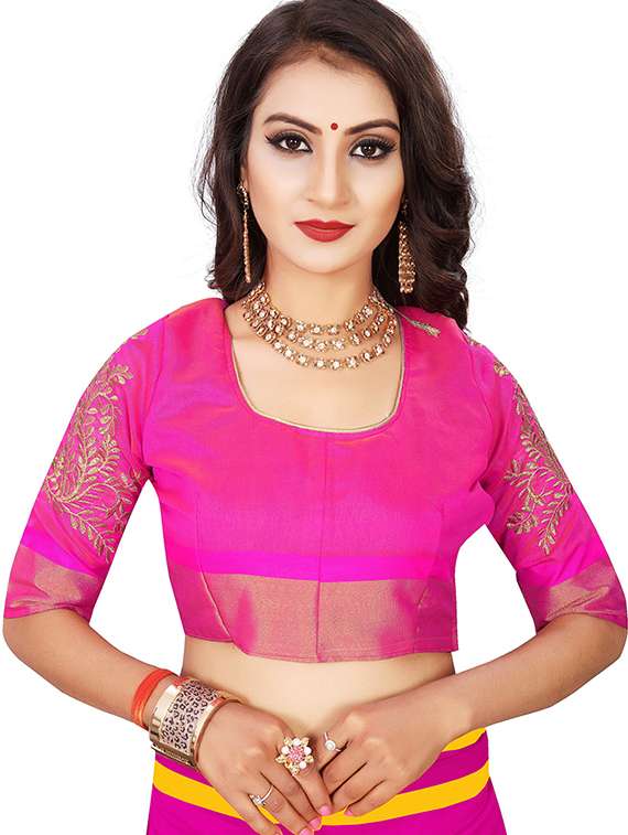 women solid with bordered saree - 21696563 -  Standard Image - 2