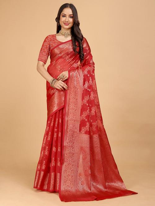 women red printed zari bordered saree - 21696568 -  Standard Image - 0