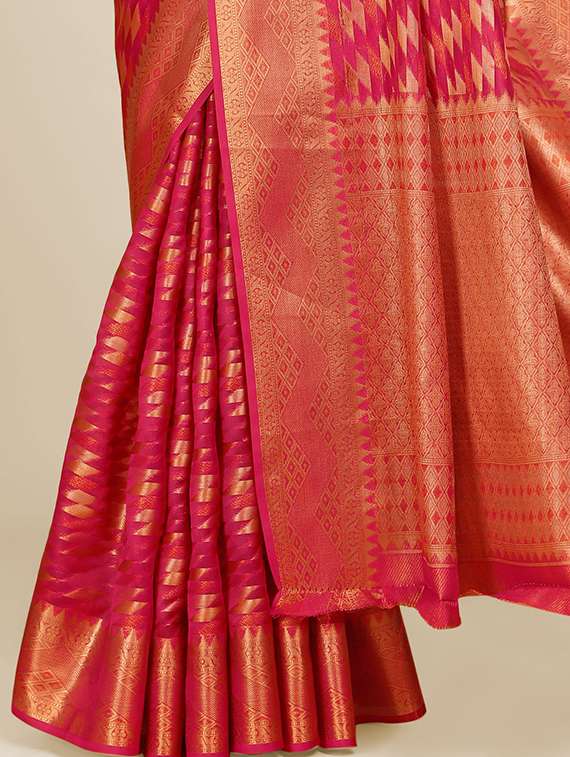 women printed zari bordered saree - 21696600 - Standard Image - 2