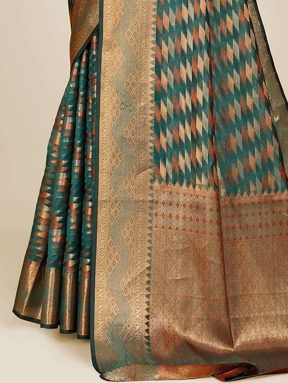 women printed zari bordered saree - 21696601 -  Standard Image - 2