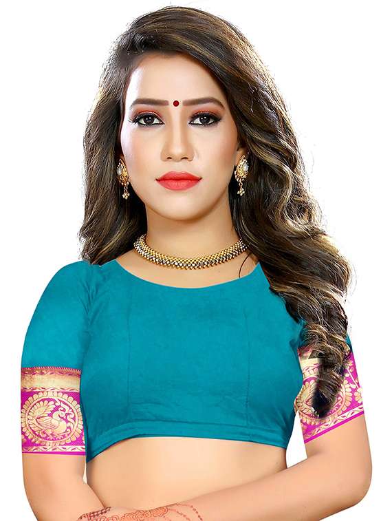 women solid with bordered saree - 21696622 - Standard Image - 2