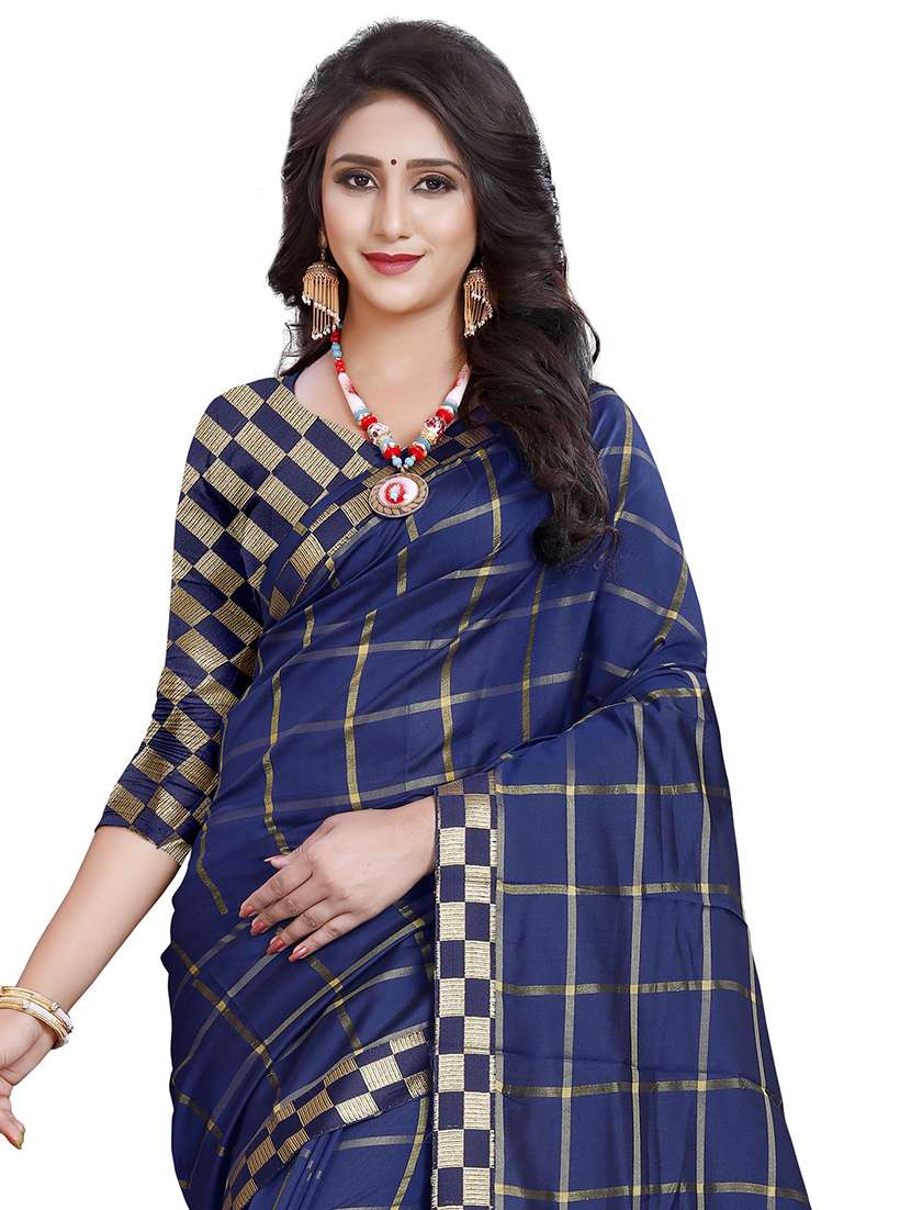 women checkered bordered saree  - 21696792 -  Standard Image - 2