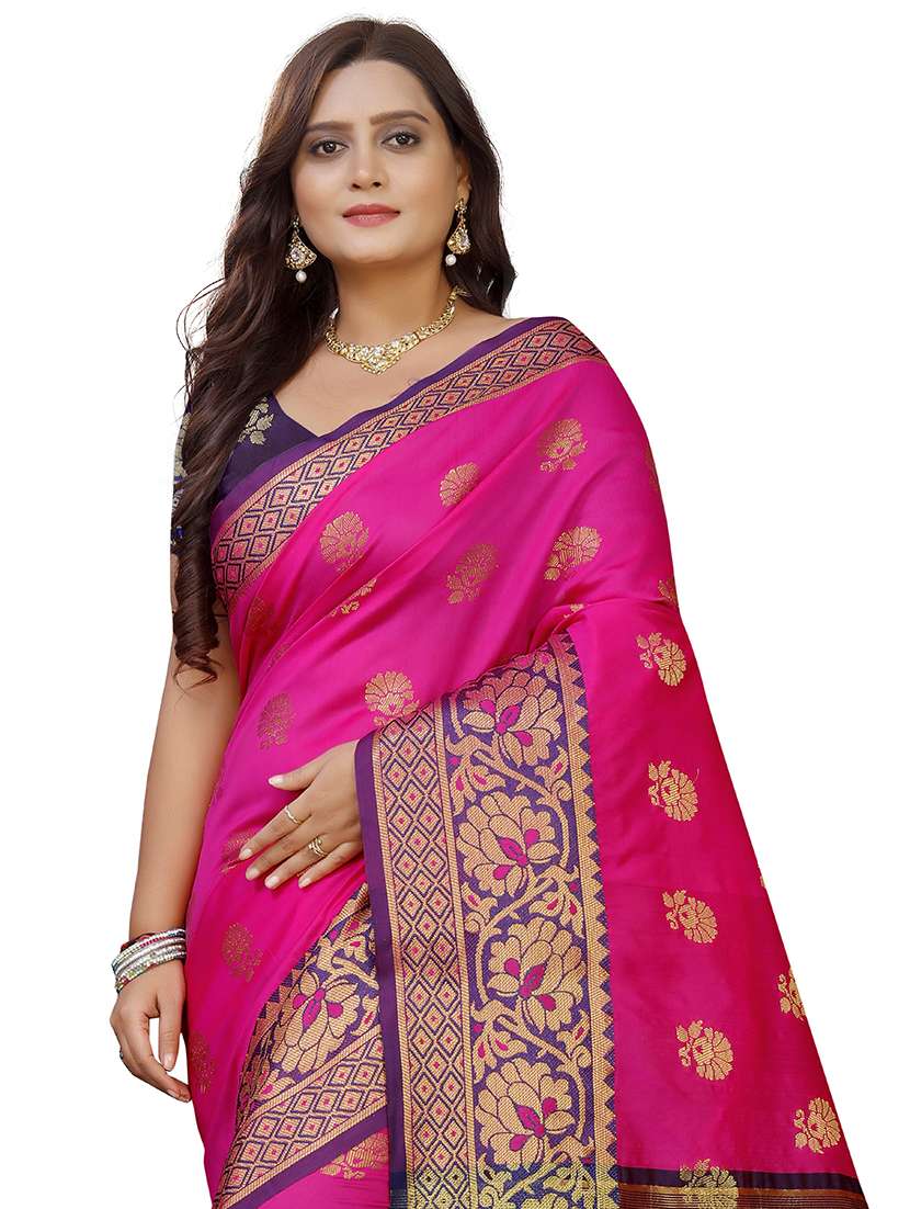 women self design zari bordered saree - 21696804 -  Standard Image - 2