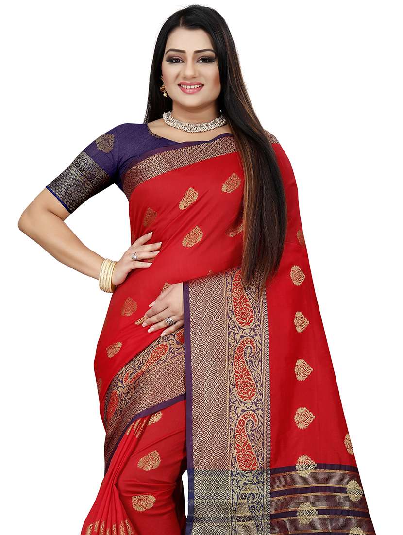 women self design zari bordered saree - 21696818 - Standard Image - 2