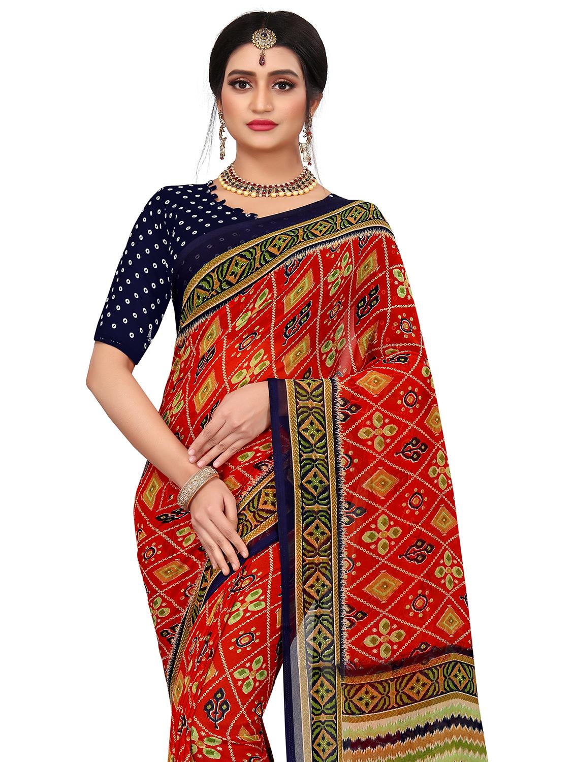 women red printed saree - 21696877 - Standard Image - 2