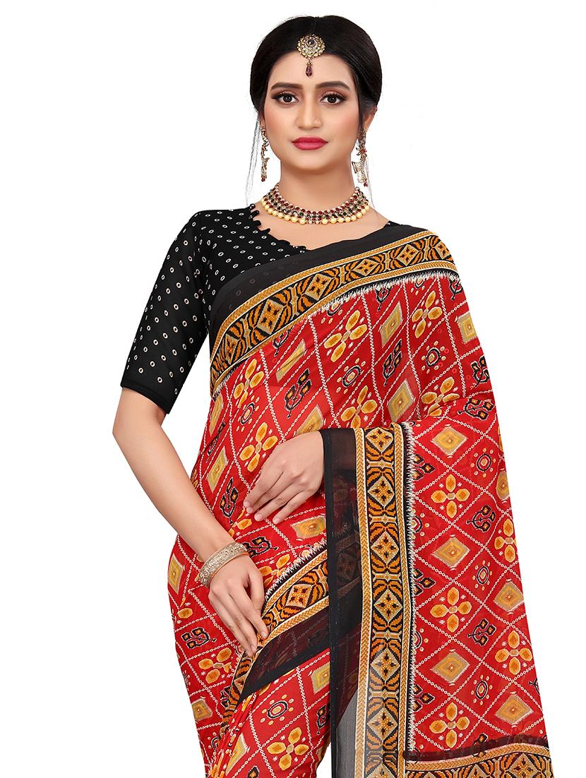 women red printed saree - 21696889 - Standard Image - 2