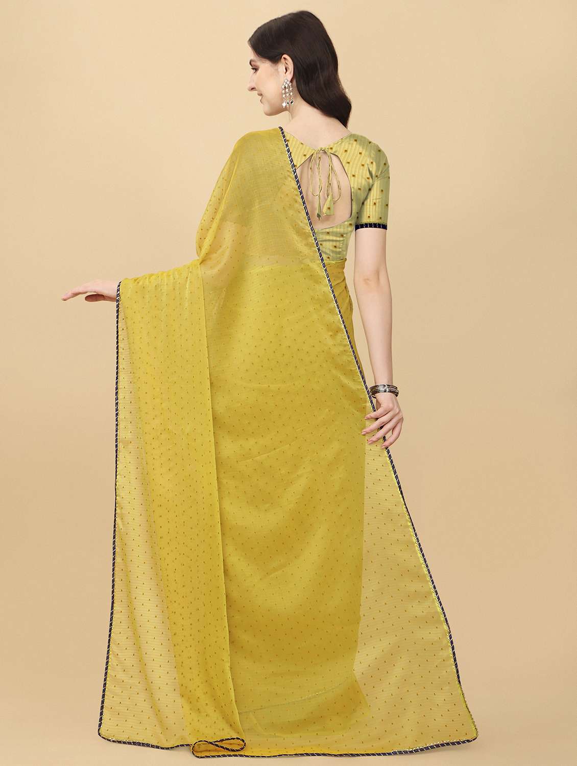 women yellow self design saree - 21696909 -  Standard Image - 2