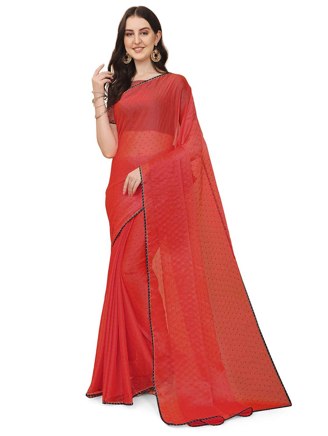 women self design lace work saree - 21696911 - Zoom Image - 0