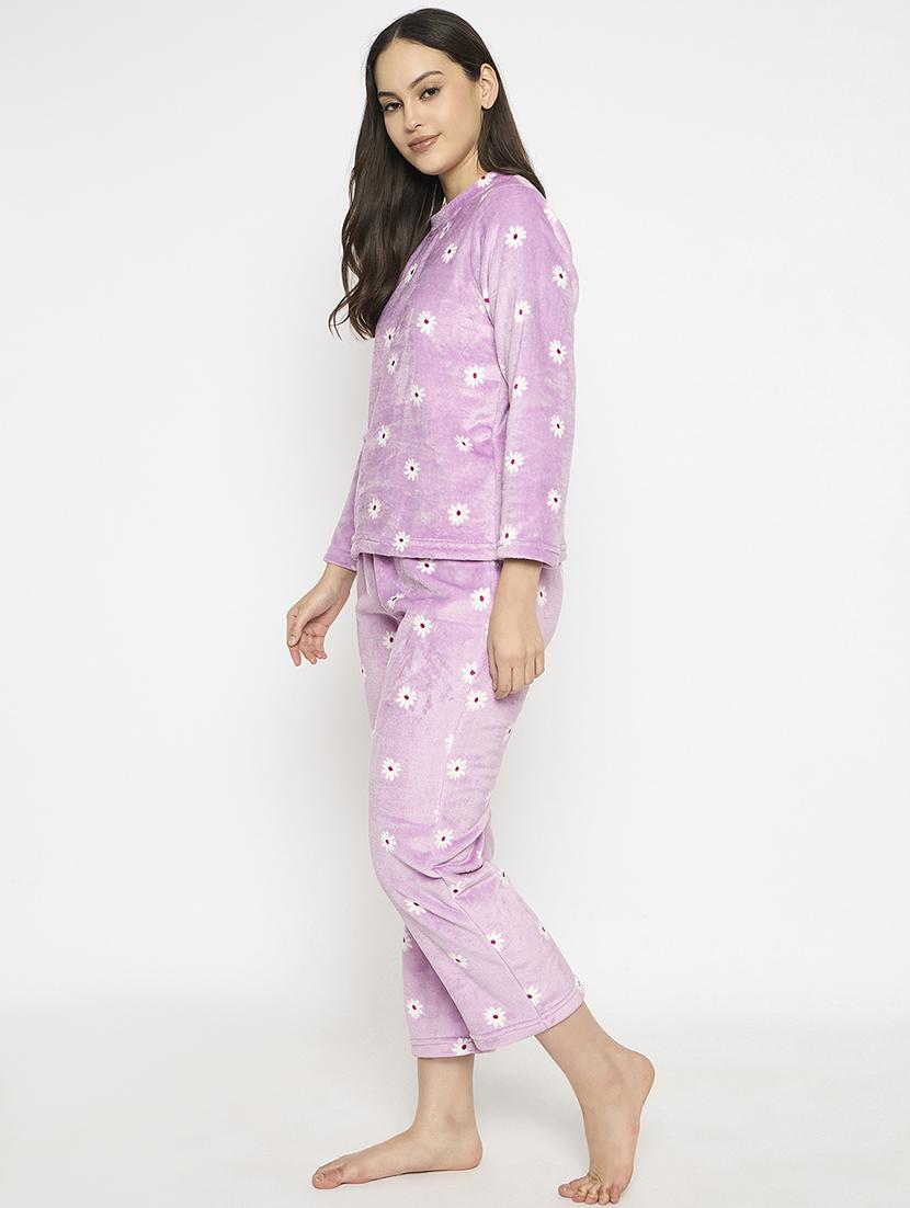 women floral round neck nightwear pyjama set - 21696937 - Standard Image - 2