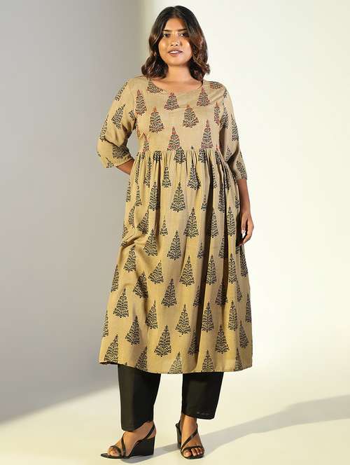 women three quarter sleeve anarkali kurta - 21696958 - Standard Image - 0