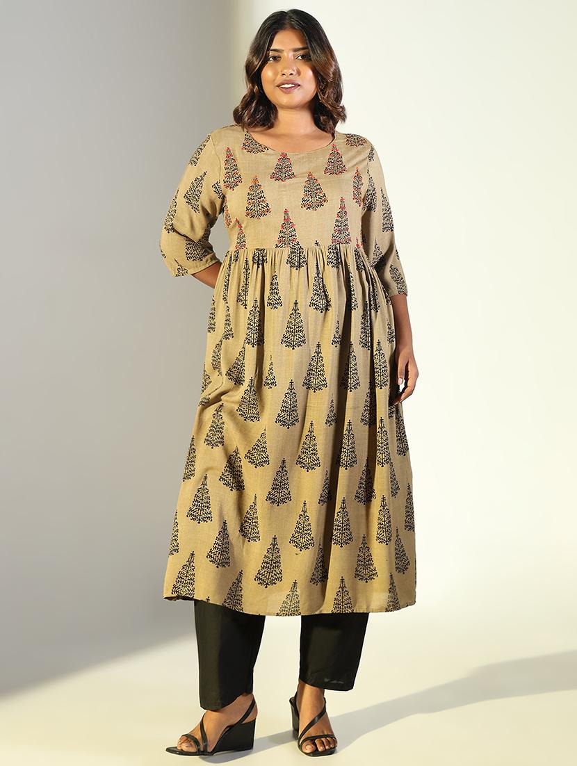 women three quarter sleeve anarkali kurta - 21696958 - Zoom Image - 0