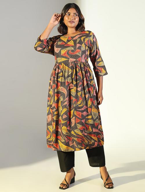 women three quarter sleeve anarkali kurta - 21696972 - Standard Image - 0