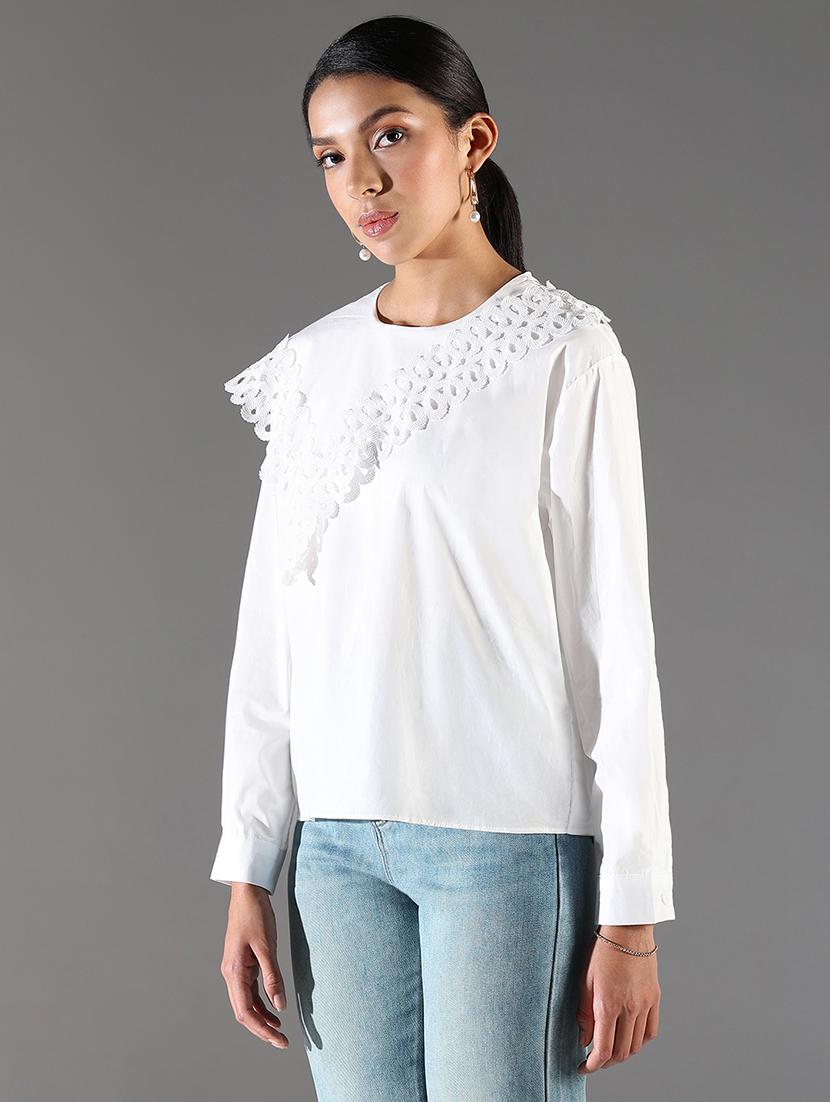 women white solid long sleeve top - 21697010 - Standard Image - 2