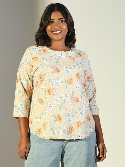 women floral printed round neck regular top - 21697020 - Standard Image - 0