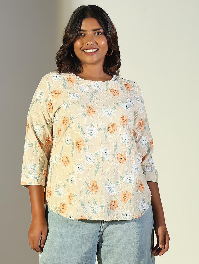 women floral printed round neck regular top - 21697020 - Zoom Image - 0