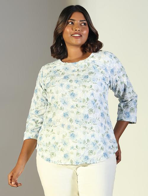 women floral printed round neck regular top - 21697022 -  Standard Image - 0