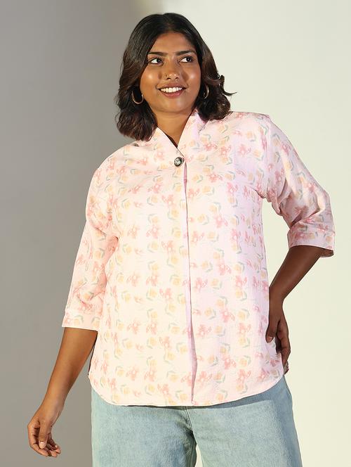women floral printed three quarter sleeve regular top - 21697030 - Standard Image - 0