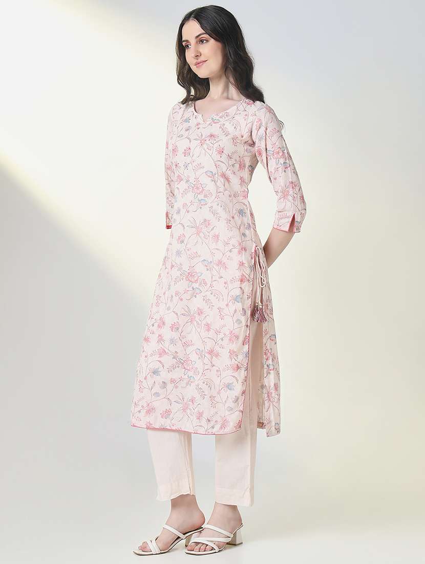 women three quarter sleeve kurta pant with dupatta set - 21697060 -  Standard Image - 2