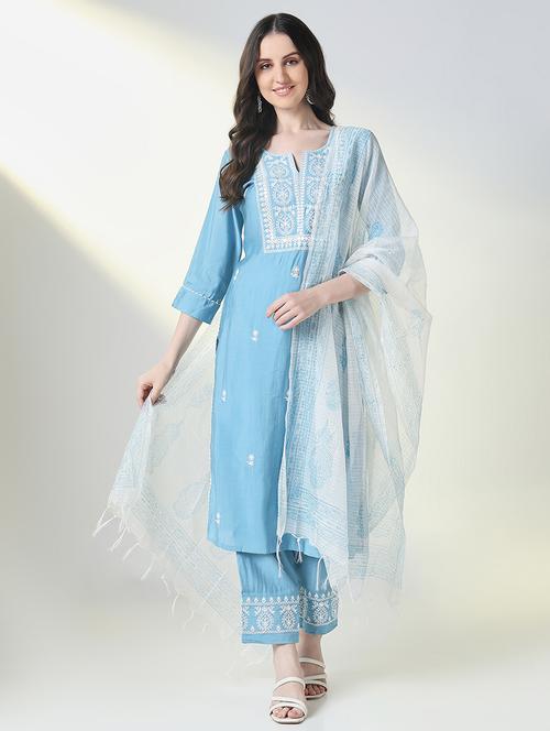 women embroidered kurta pant set with dupatta - 21697070 - Standard Image - 0