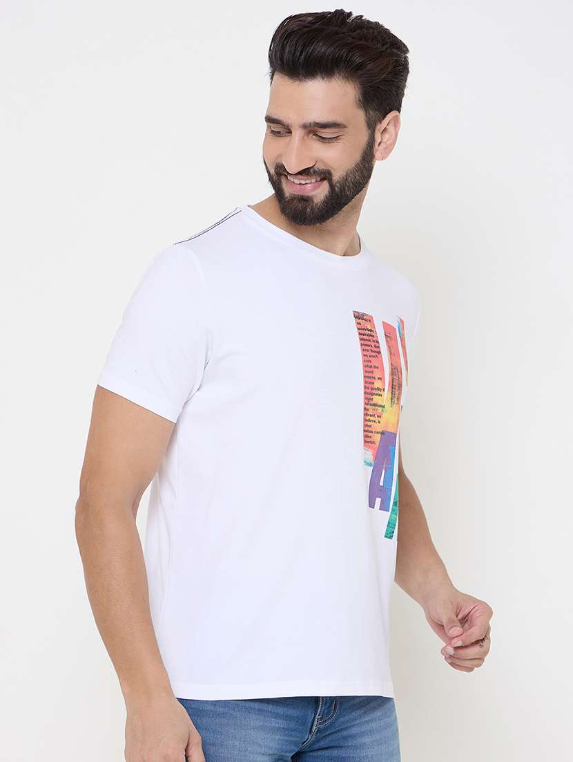 men front print short sleeve t-shirt - 21697123 -  Standard Image - 2