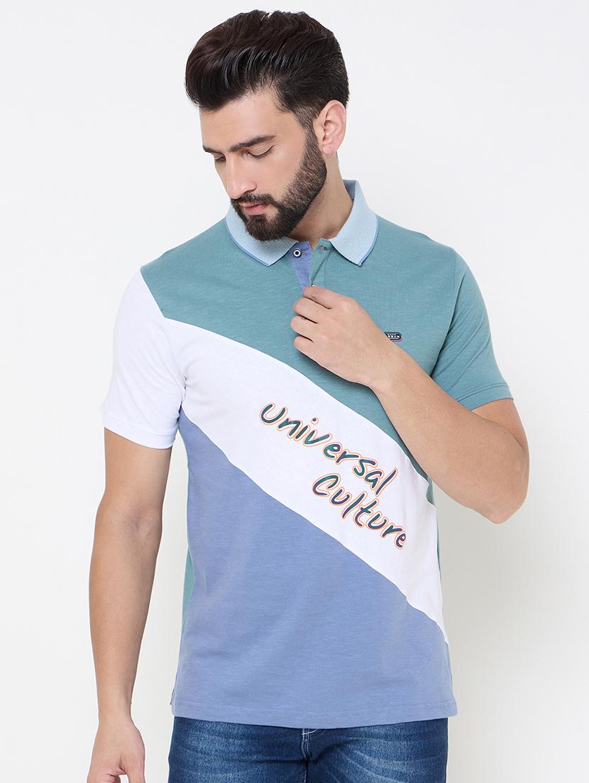 men color block short sleeve polo t-shirt - 21697146 - Zoom Image - 0