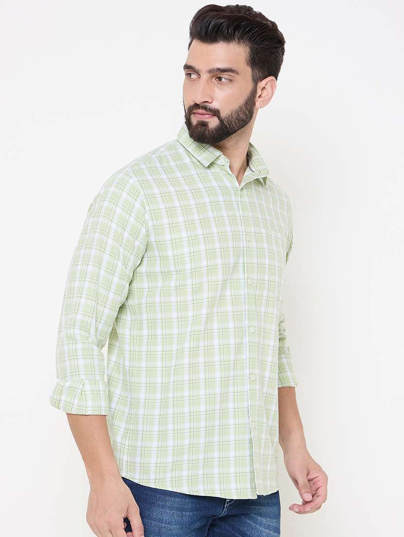 men checkered long sleeve casual shirt - 21697414 -  Standard Image - 2