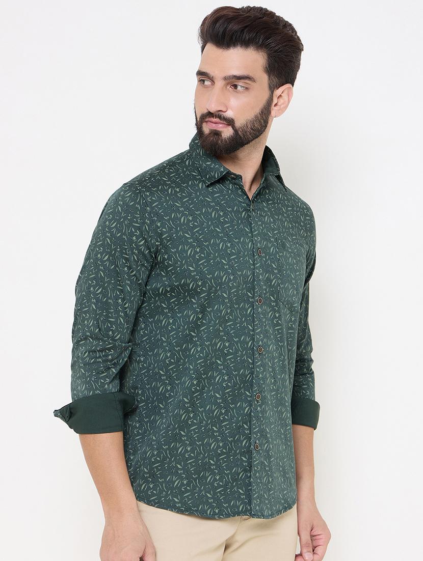 men printed long sleeve casual shirt - 21697417 - Standard Image - 2