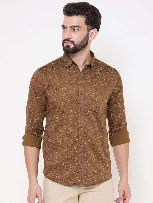 men printed long sleeve casual shirt - 21697418 - Standard Image - 0