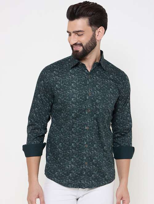 men printed long sleeve casual shirt - 21697419 - Standard Image - 0