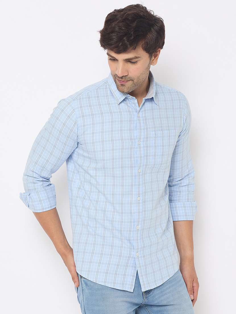 men checkered long sleeve casual shirt - 21697427 -  Standard Image - 2