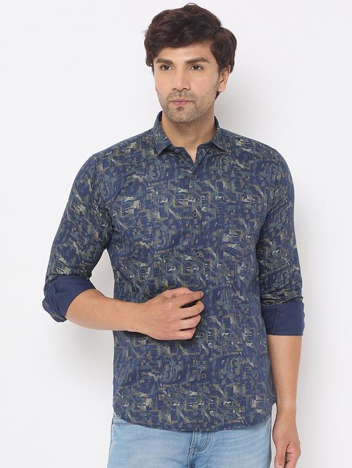 blue cotton casual shirt - 21697432 -  Standard Image - 0