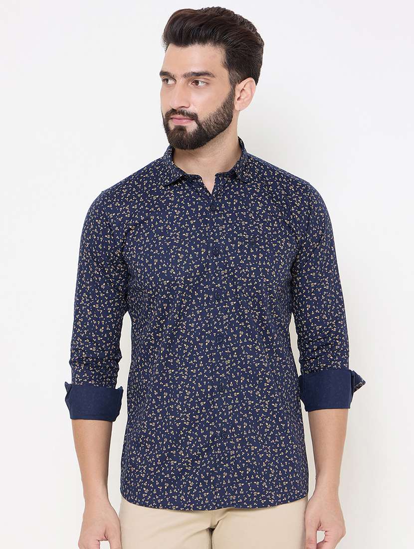 blue cotton casual shirt - 21697435 -  Zoom Image - 0