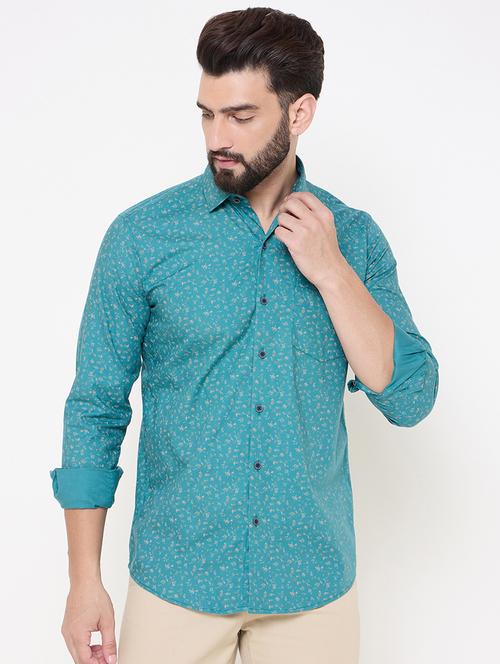 blue cotton casual shirt - 21697437 - Standard Image - 0