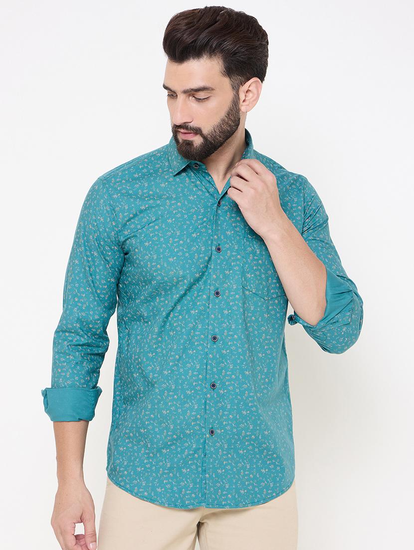 blue cotton casual shirt - 21697437 - Zoom Image - 0