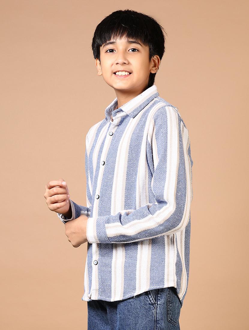 boys striped long sleeve casual shirt - 21697580 - Standard Image - 2