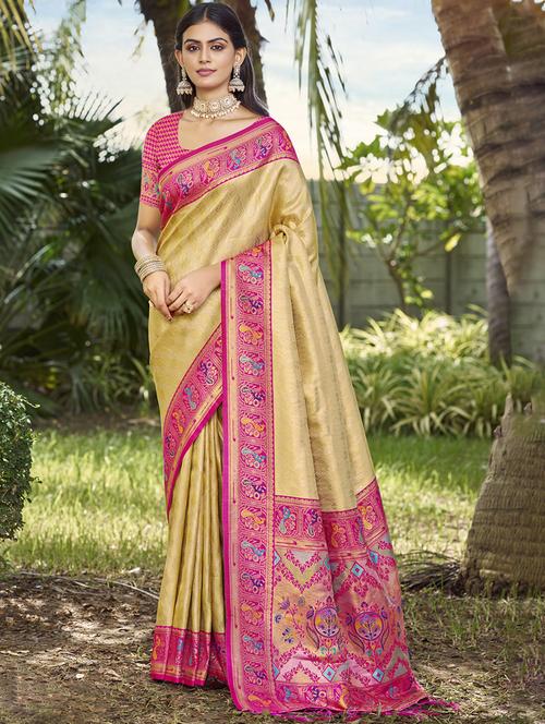women self design kanjivaram saree with blouse - 21697802 -  Standard Image - 0