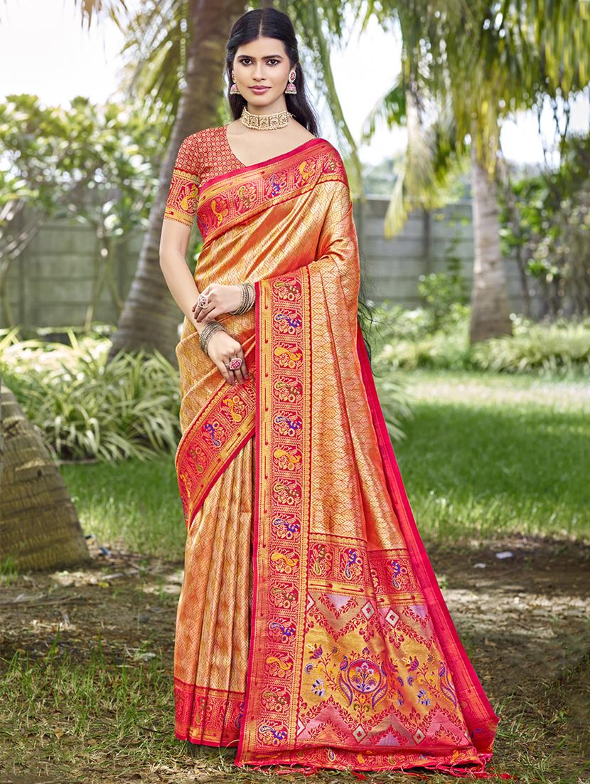 women self design kanjivaram saree with blouse - 21697808 - Zoom Image - 0