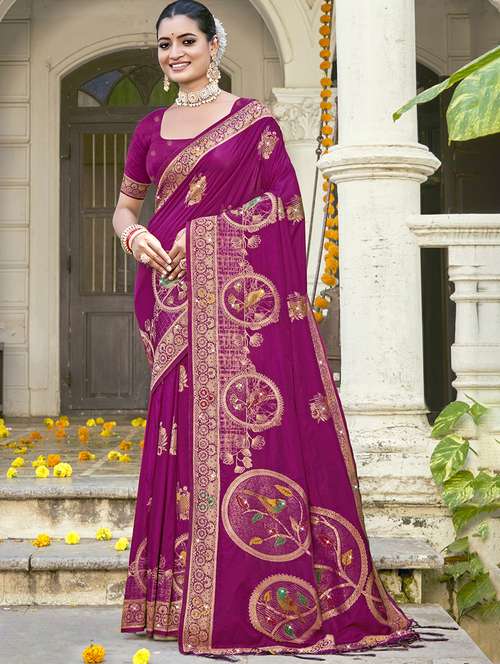 women self design banarasi saree with blouse - 21697822 -  Standard Image - 0