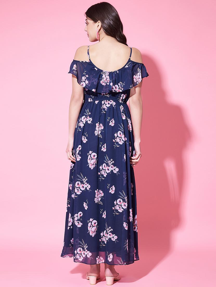 women floral print shoulder strap fit & flared dress - 21697929 - Standard Image - 2