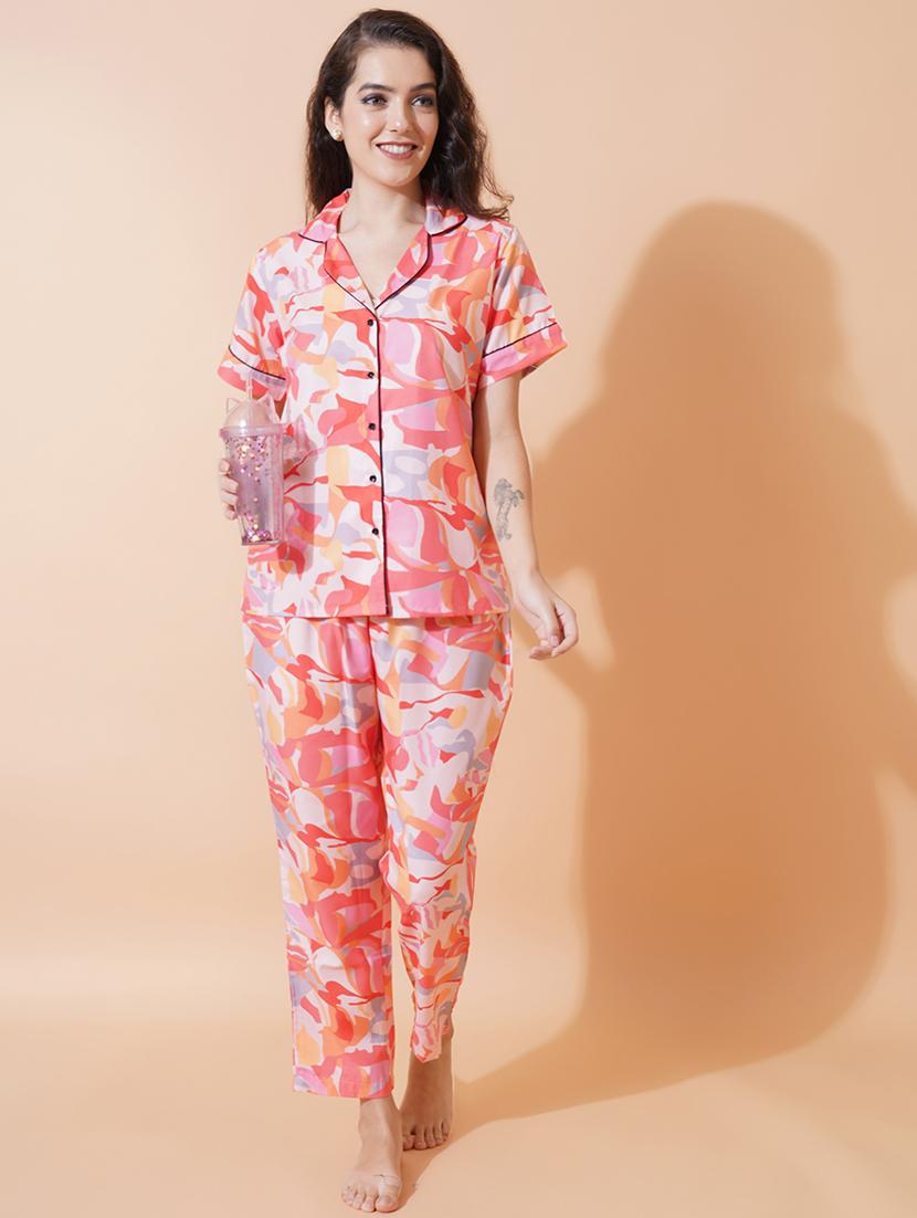 women printed nightwear pyjama set - 21697947 -  Zoom Image - 0