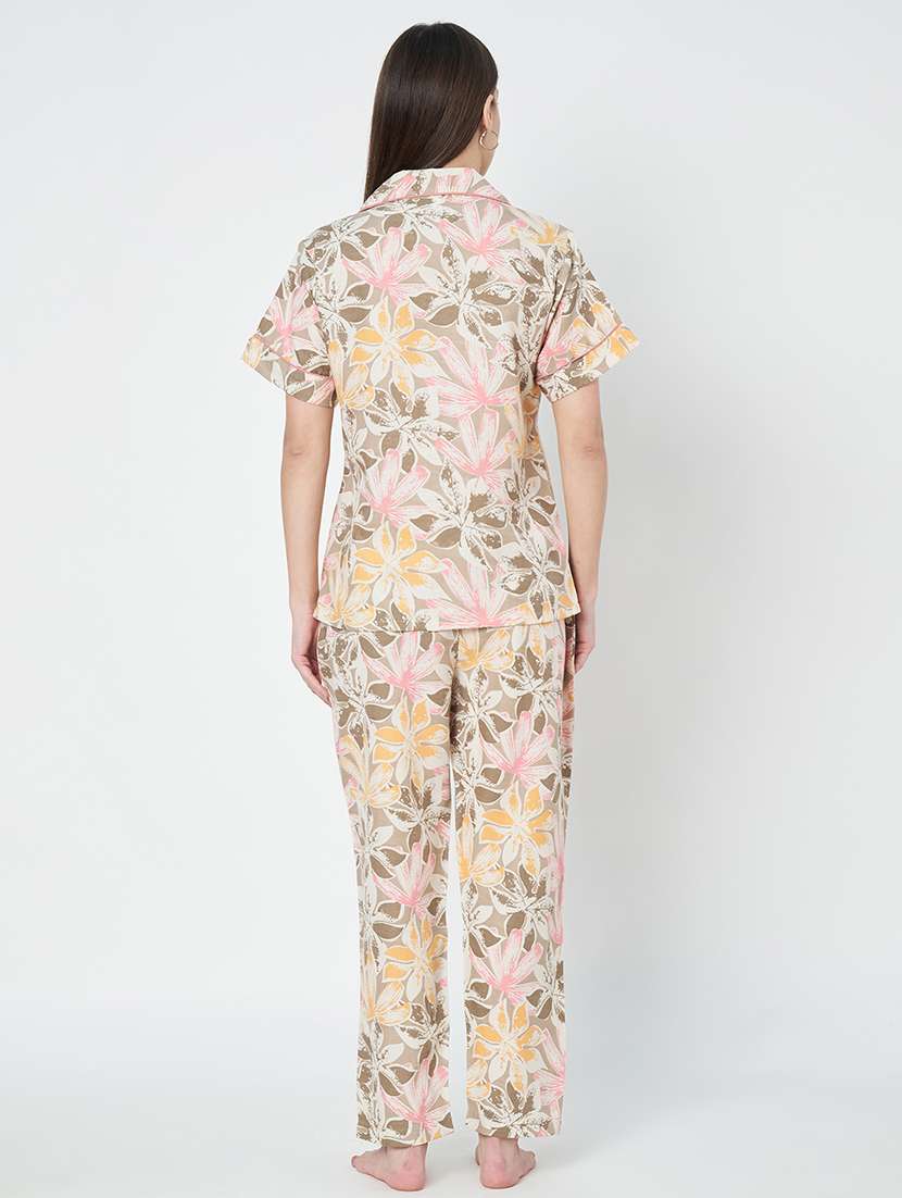 women floral printed nightwear pyjama set - 21697951 -  Standard Image - 2